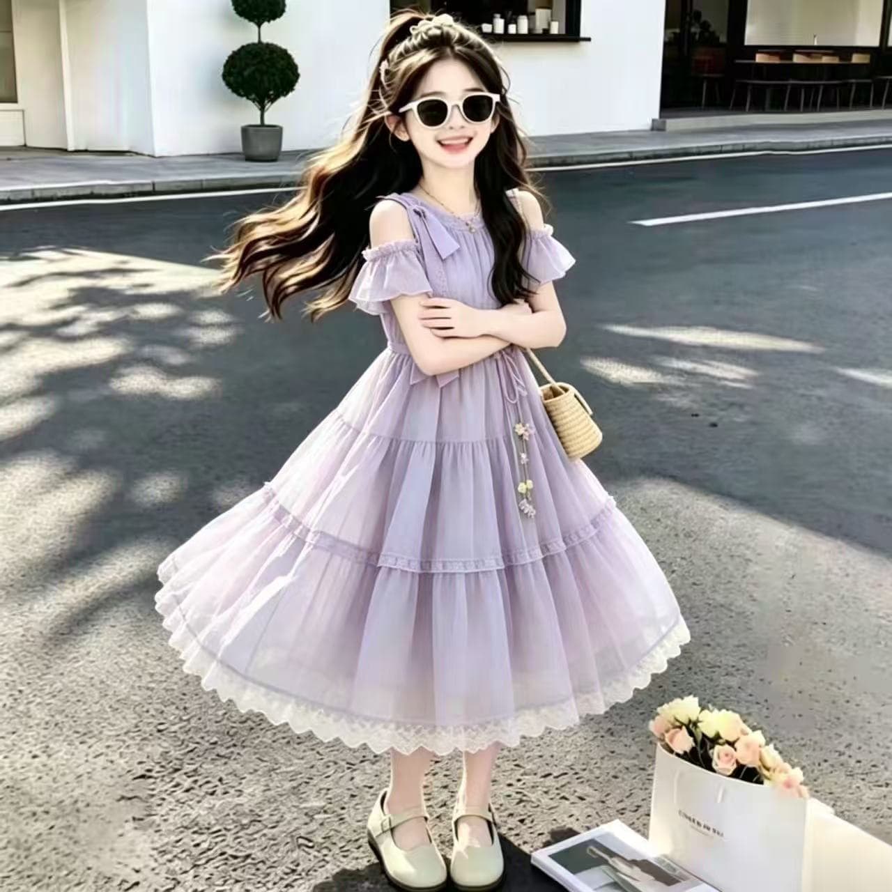 PIERRE CARDIN Фиолетовые Детские Платья - изображение 4
