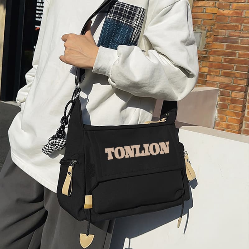 Сумка через плечо Tonlion Нейлоновая сумка через плечо унисекс красная черная - изображение 2