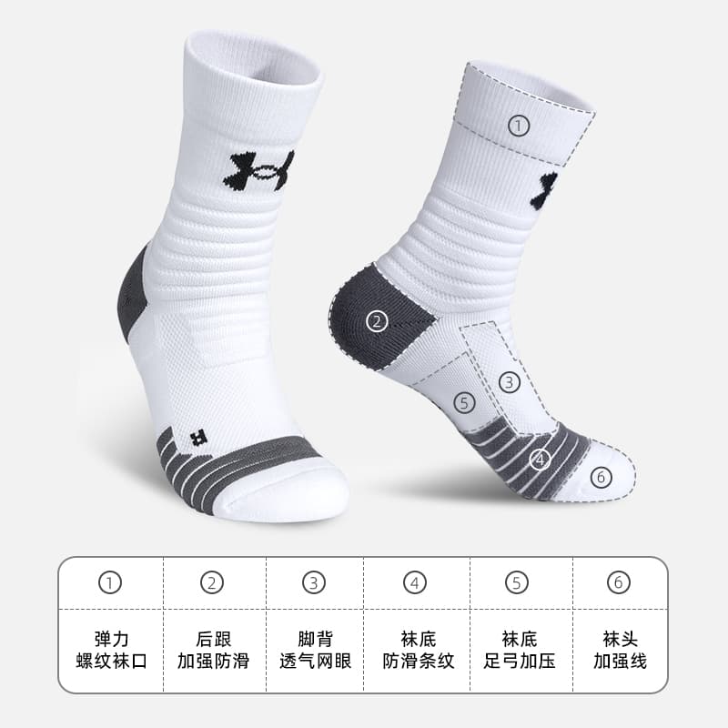 Носки Under Armour Mid Crew Socks 4-Pack - изображение 3
