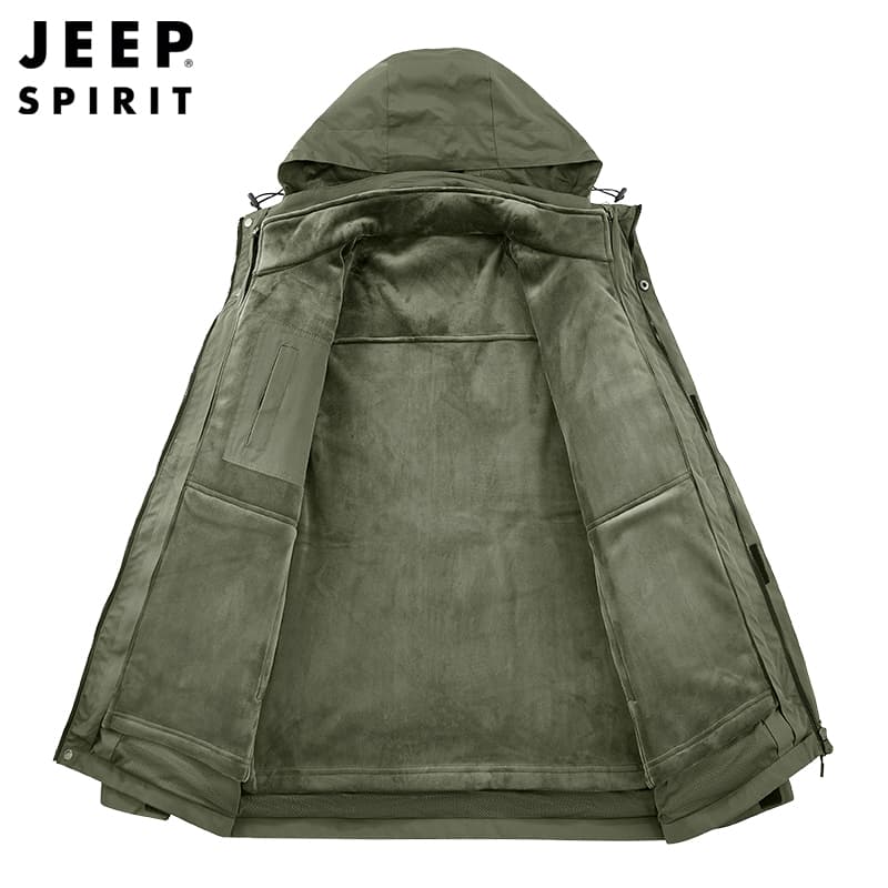 Демисезонная куртка JEEP SPIRIT Поход Городская жизнь Путешествие Коммутирование 3 в 1 Ветровка Мужская - изображение 4
