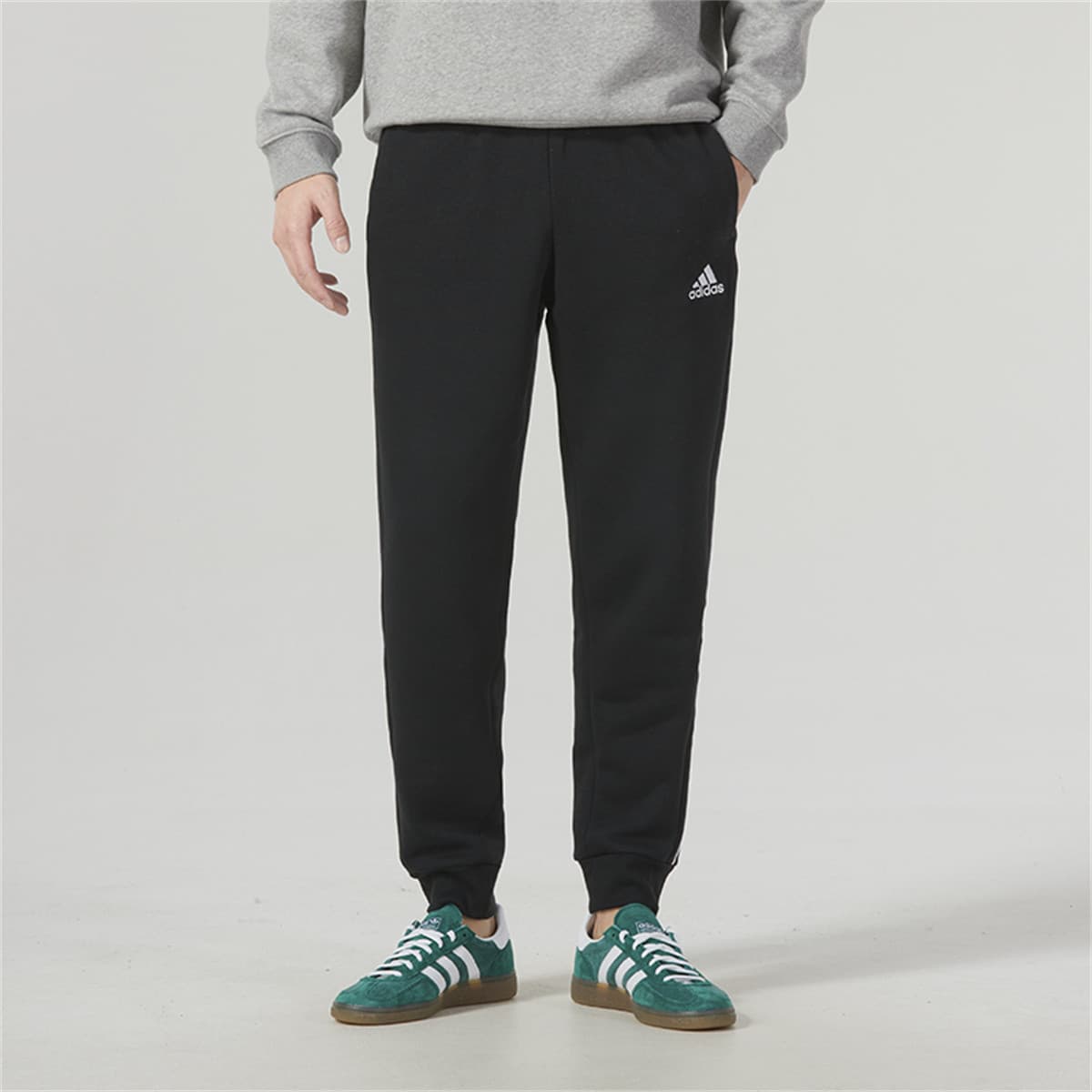 Штаны Adidas С флисовой подкладкой термические винтажные беговые кроссовки вязаные тренировочные штаны мужские черные - изображение 4