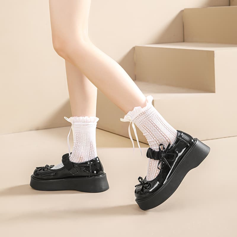 WARRIOR Платформа Туфли Мэри Джейн 5cm Женские Черный - изображение 8
