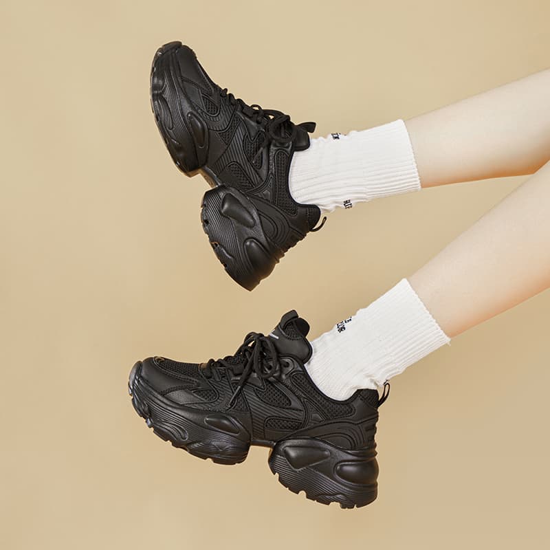 Кроссовки Warrior Low Топ Кроссовки с Толстой Подошвой Женские Черные - изображение 8