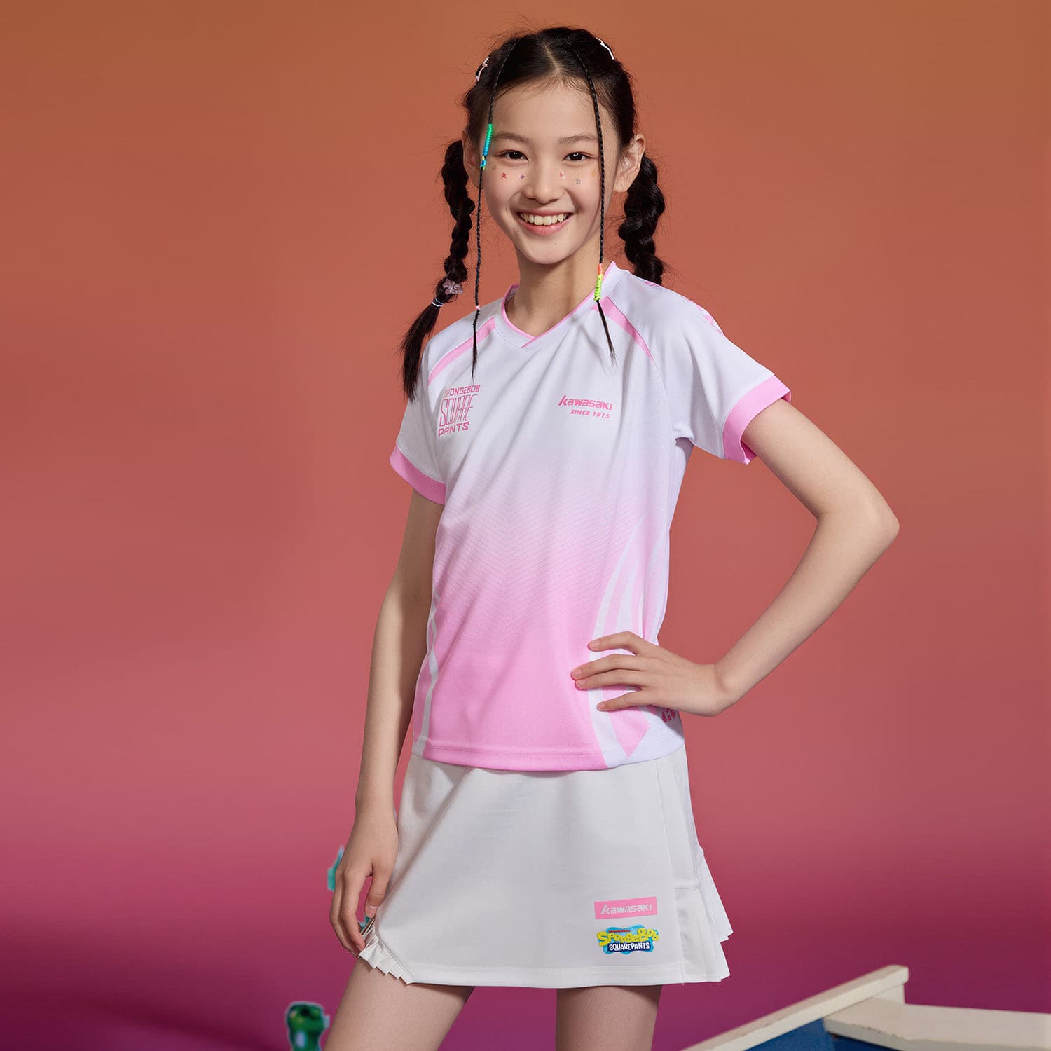 Kawasaki Розовый Girlish (Топ + Короткая Юбка) Комплекты с Юбкой для Детей - изображение 2