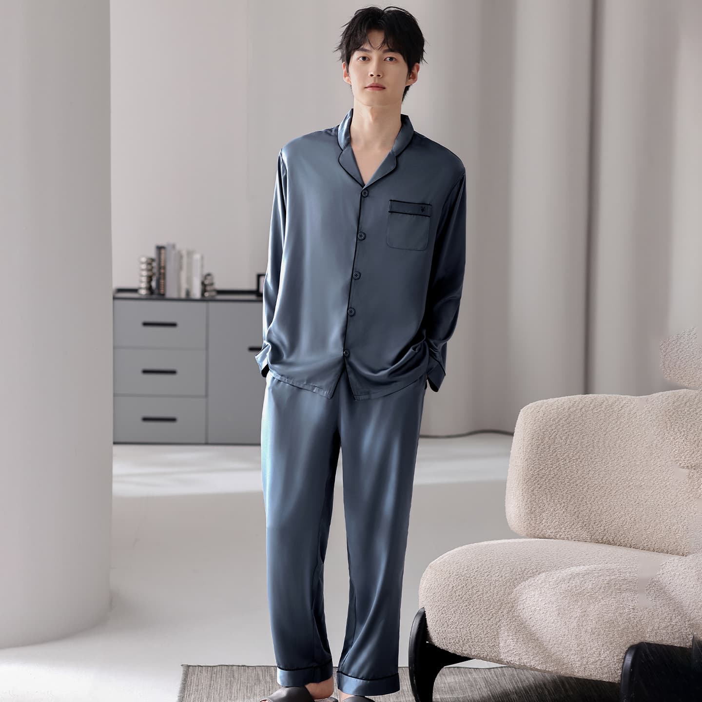 Пижама MIIOW Mist Blue Мужской Пижамный Комплект - изображение 2