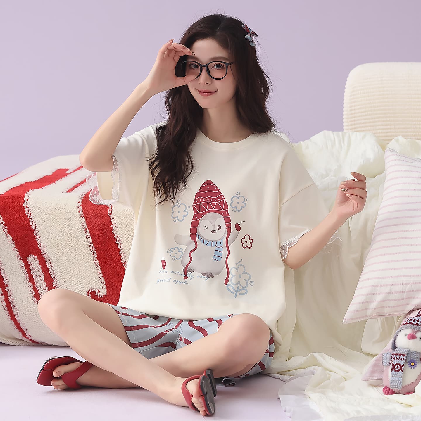 Пижама MIIOW Абрикос Женские Пижамные Комплекты - изображение 4