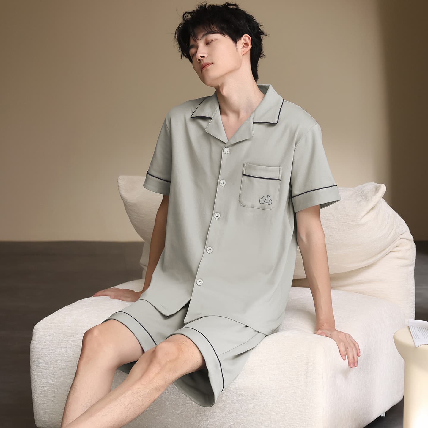 Пижама MIIOW Light Gray Men's Pajama Sets - изображение 5