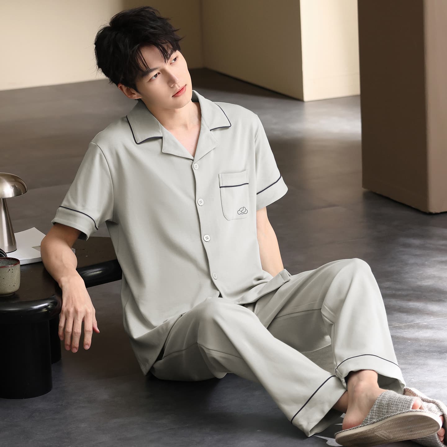 Пижама MIIOW Light Gray Men's Pajama Sets - изображение 5