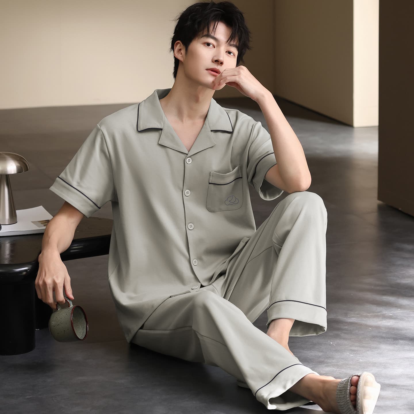 Пижама MIIOW Light Gray Men's Pajama Sets - изображение 3