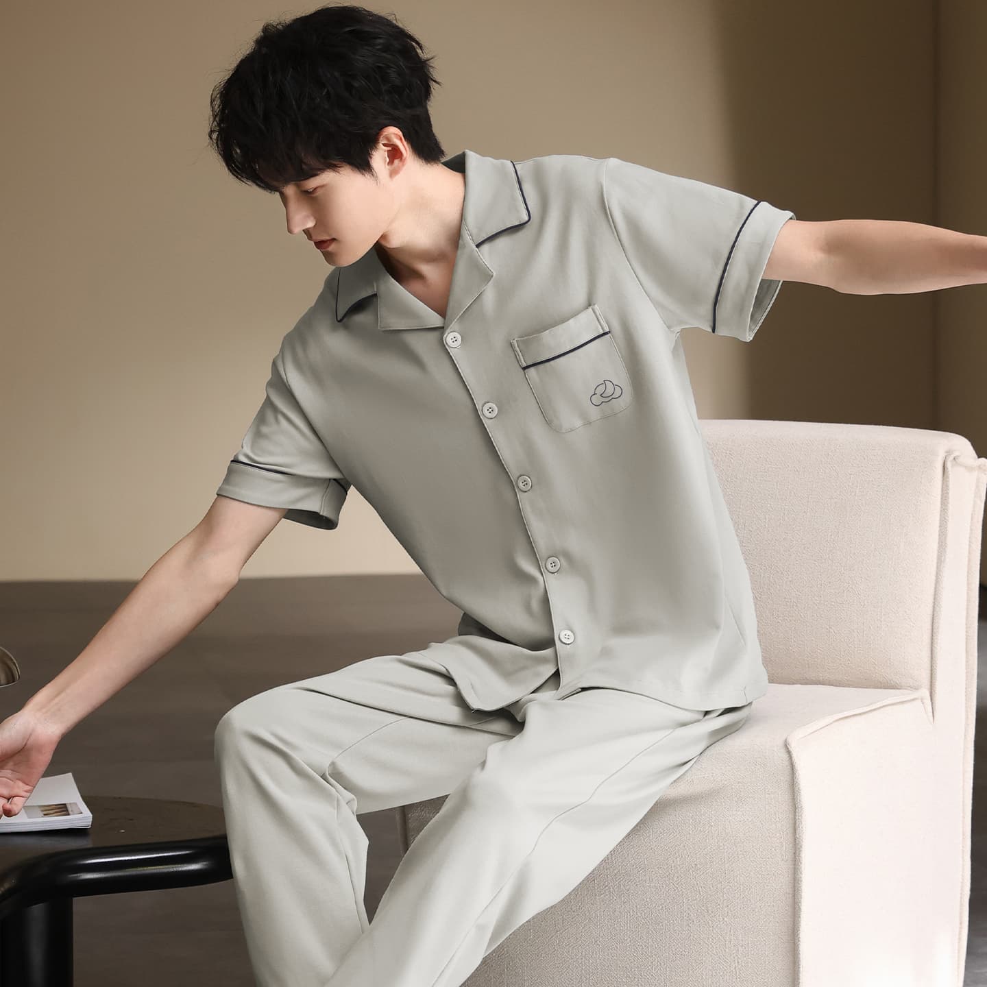 Пижама MIIOW Light Gray Men's Pajama Sets - изображение 4
