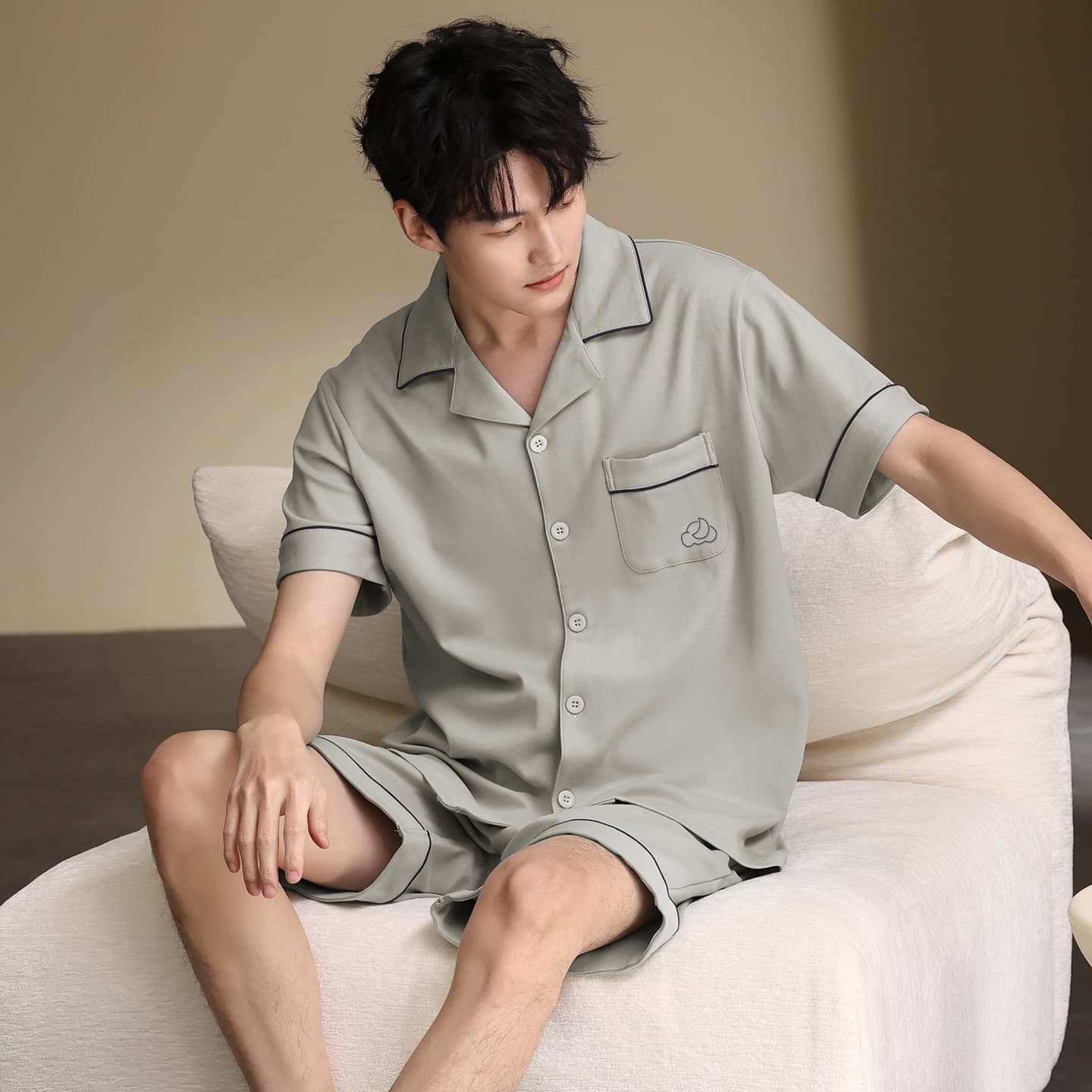 Пижама MIIOW Light Gray Men's Pajama Sets - изображение 3