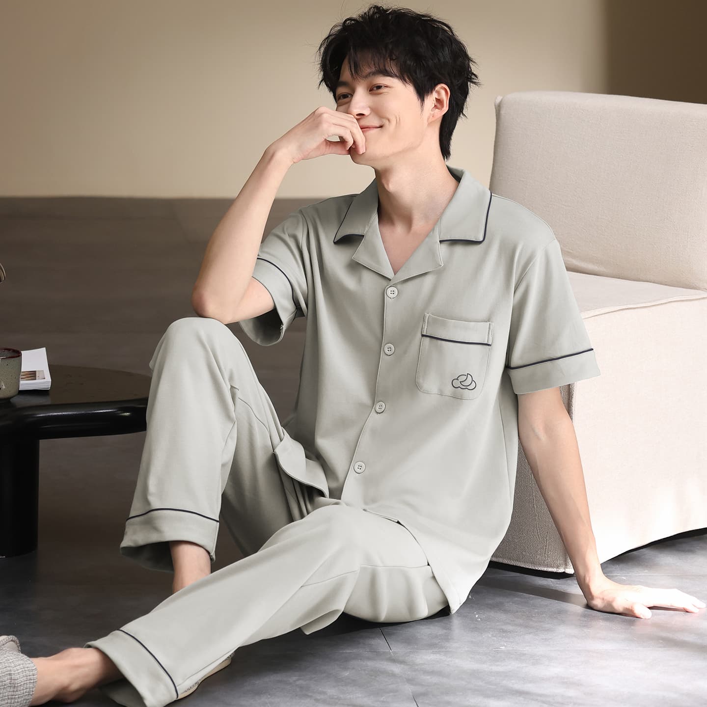 Пижама MIIOW Light Gray Men's Pajama Sets - изображение 6