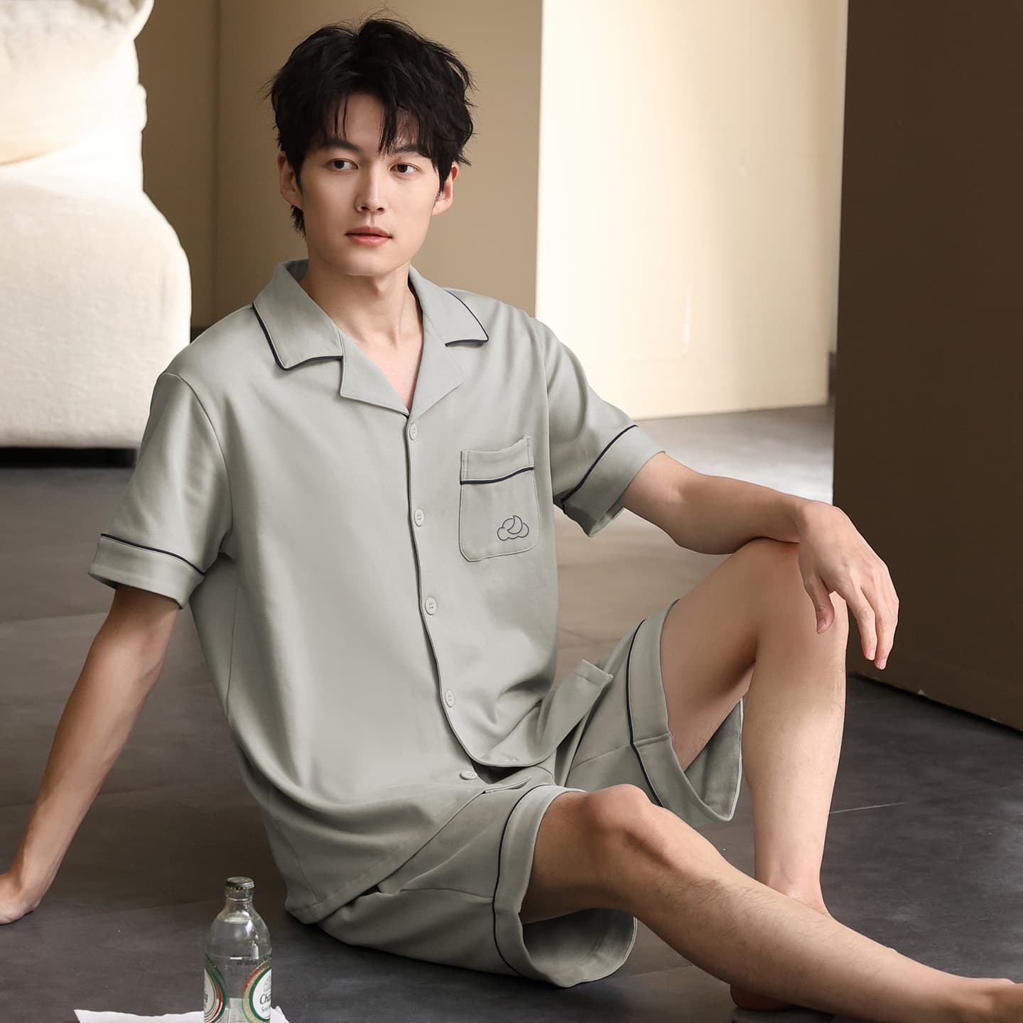 Пижама MIIOW Light Gray Men's Pajama Sets - изображение 2