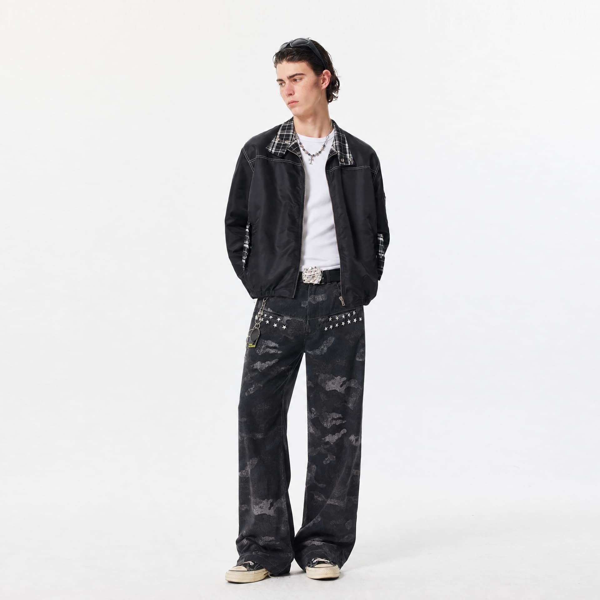 Штаны XINYINSU Серый камуфляж Мужской Джинсы - изображение 6