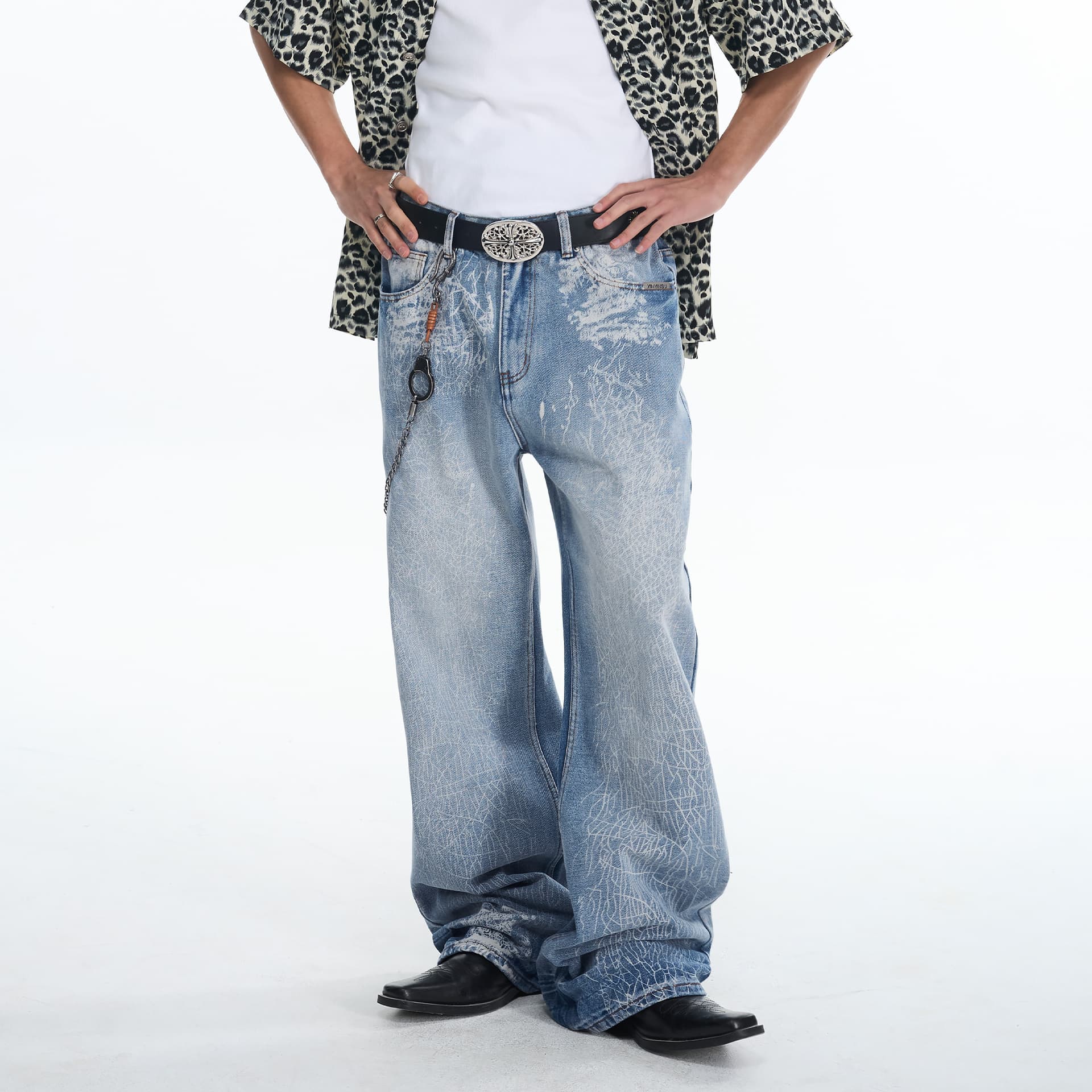 Штаны XINYINSU Blue Unisex Jeans XINYINSU Синий Унисекс Джинсы - изображение 4