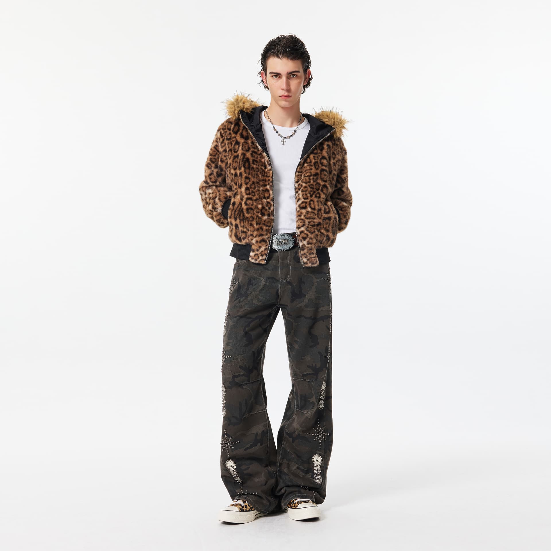 Штаны XINYINSU Камуфляжно-кофейный Мужской Джинсы - изображение 7