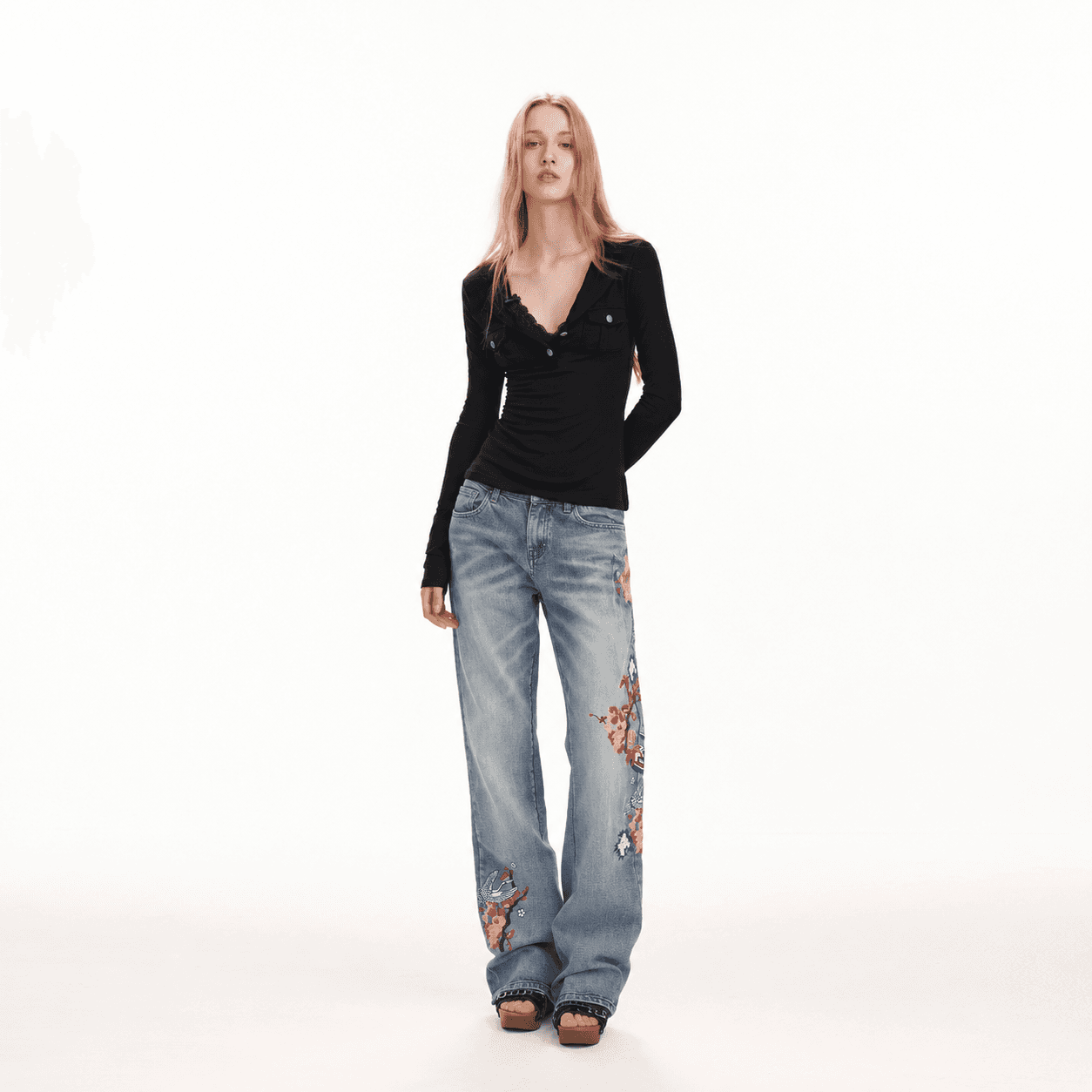 Джинсы XINYINSU Blue Women's Jeans XINYINSU Синий Женские Джинсы - изображение 3
