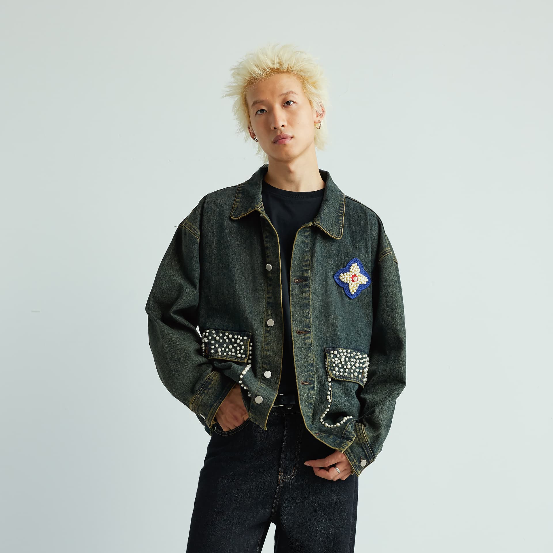 Джинсовая куртка XINYINSU Темно-синий Мужской Джинсовые куртки - изображение 4