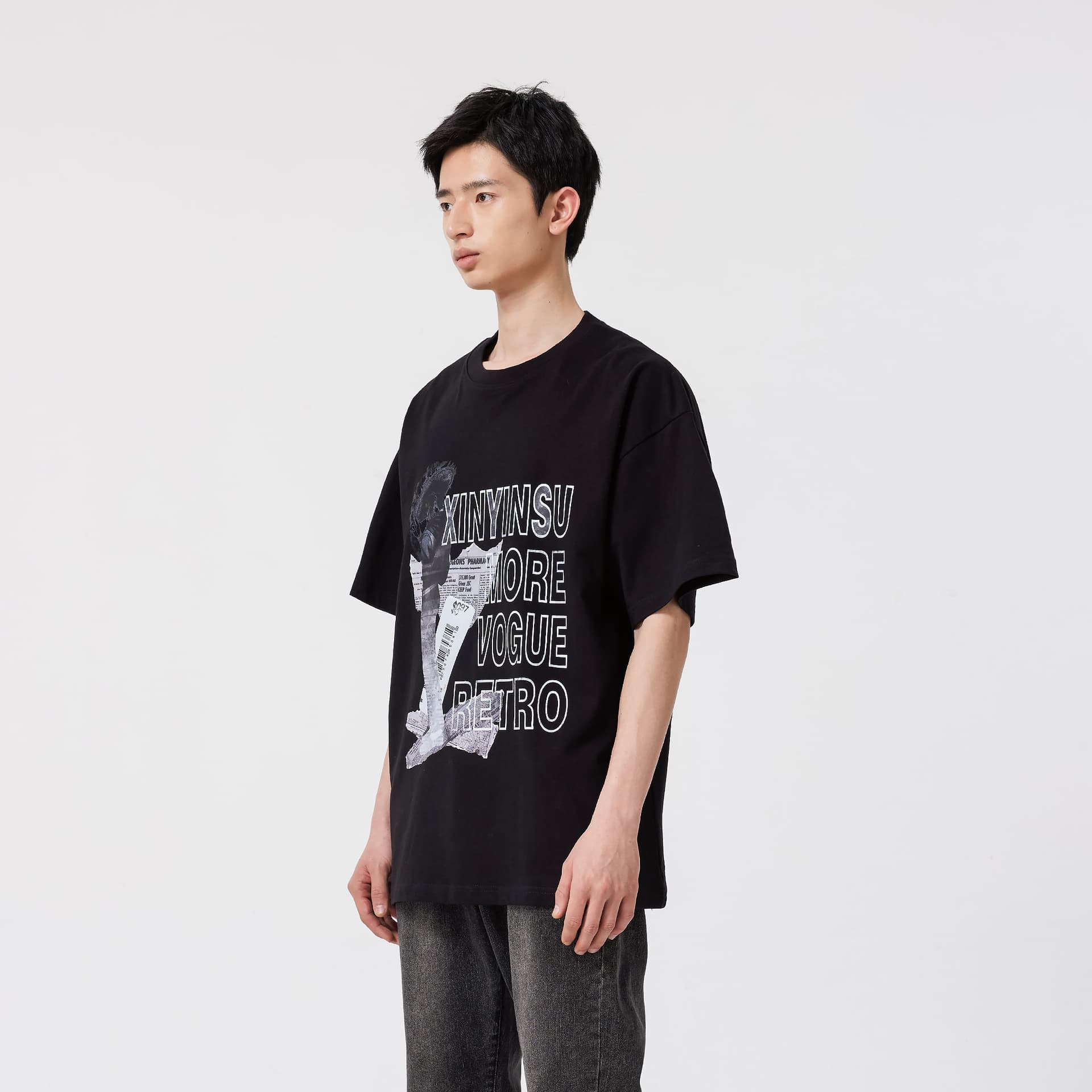 Футболка XINYINSU 25SS T-Shirt Унисекс Черный - изображение 4