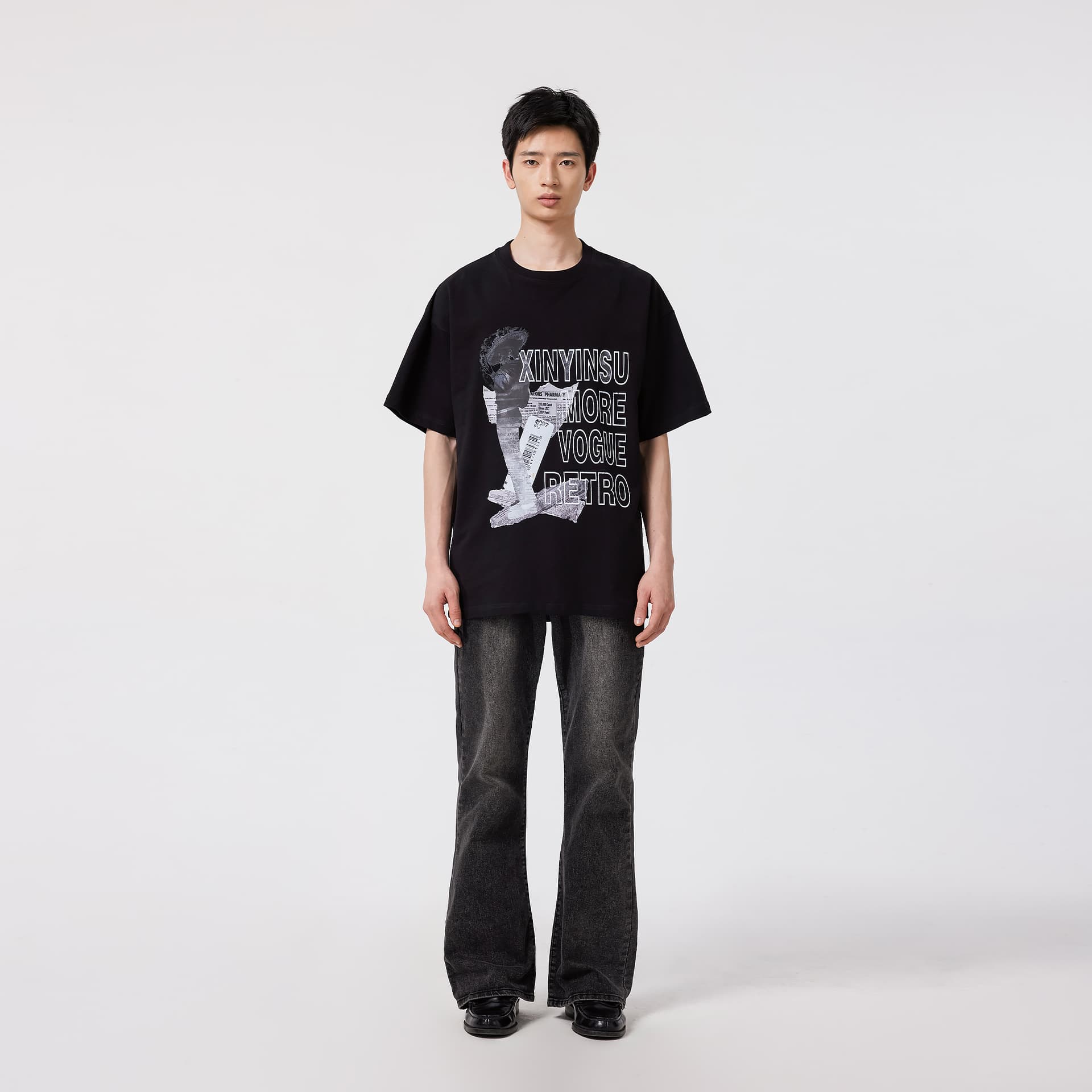 Футболка XINYINSU 25SS T-Shirt Унисекс Черный - изображение 6