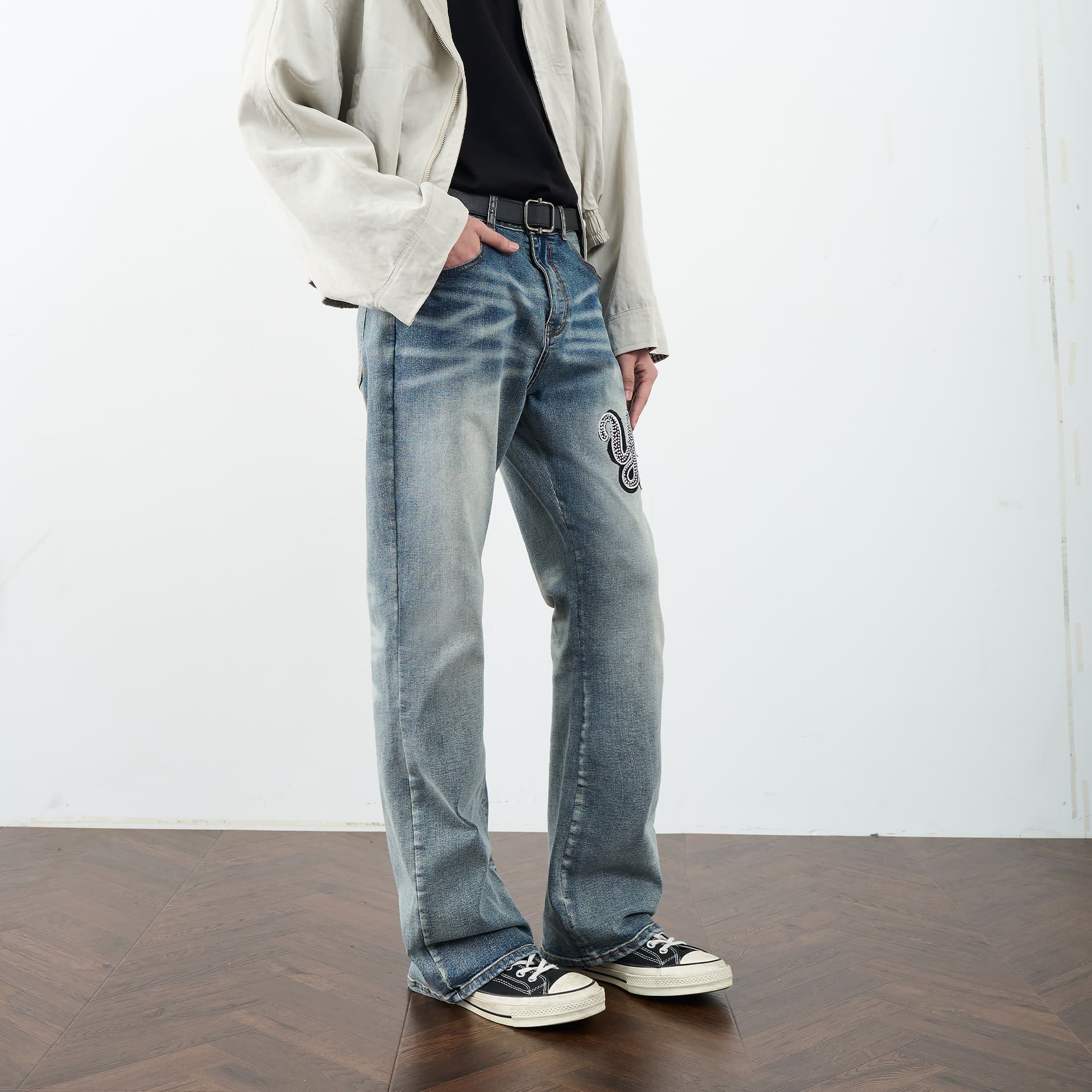 Штаны XINYINSU Blue Unisex Jeans XINYINSU Синий Унисекс Джинсы - изображение 5