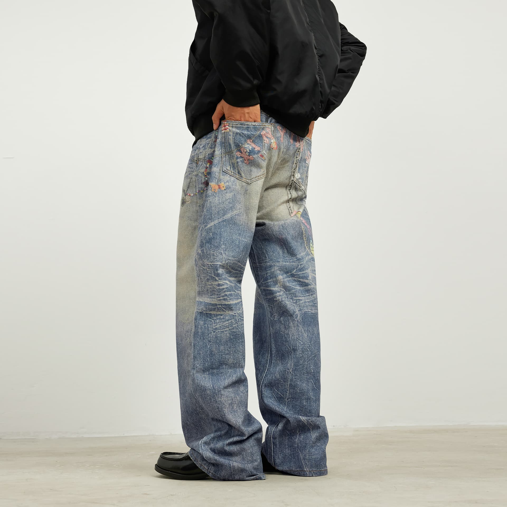 Штаны XINYINSU Blue Unisex Jeans XINYINSU Синий Унисекс Джинсы - изображение 6