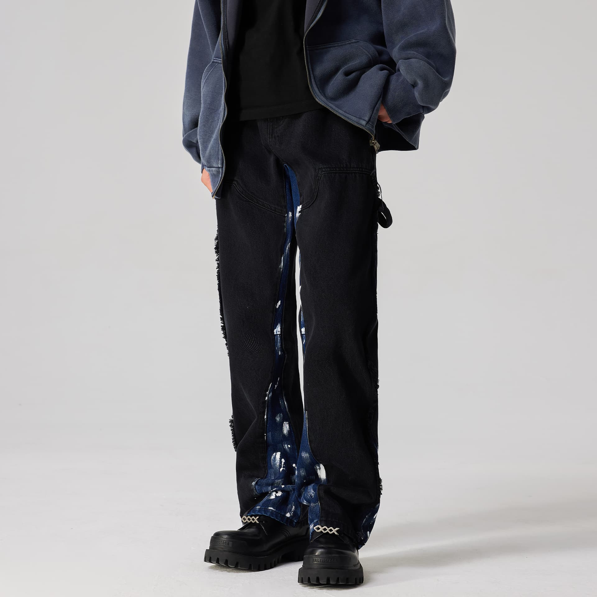 Штаны XINYINSU FW24 Джинсы Унисекс Черные - изображение 4