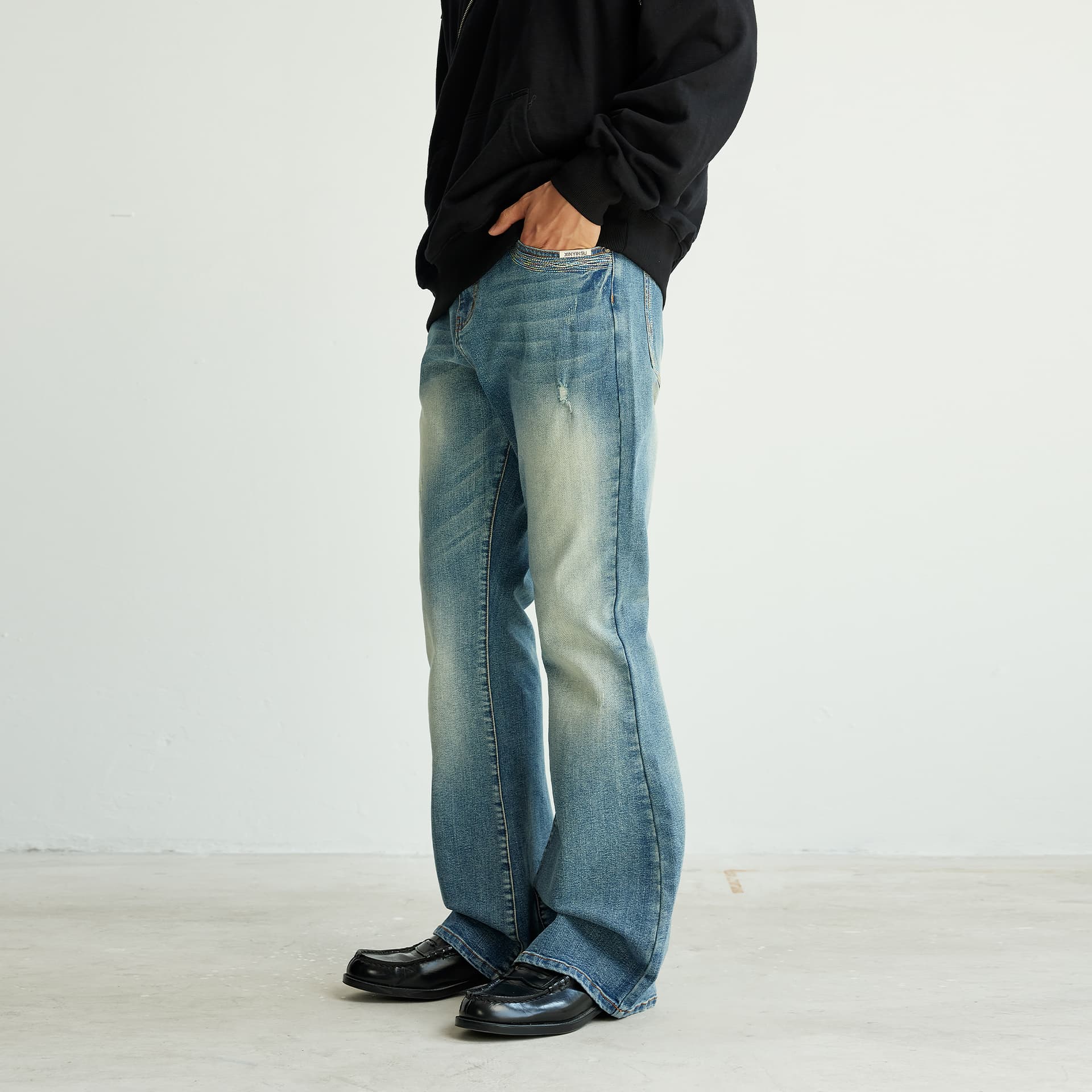 Штаны XINYINSU Blue Unisex Jeans XINYINSU Синий Унисекс Джинсы - изображение 6