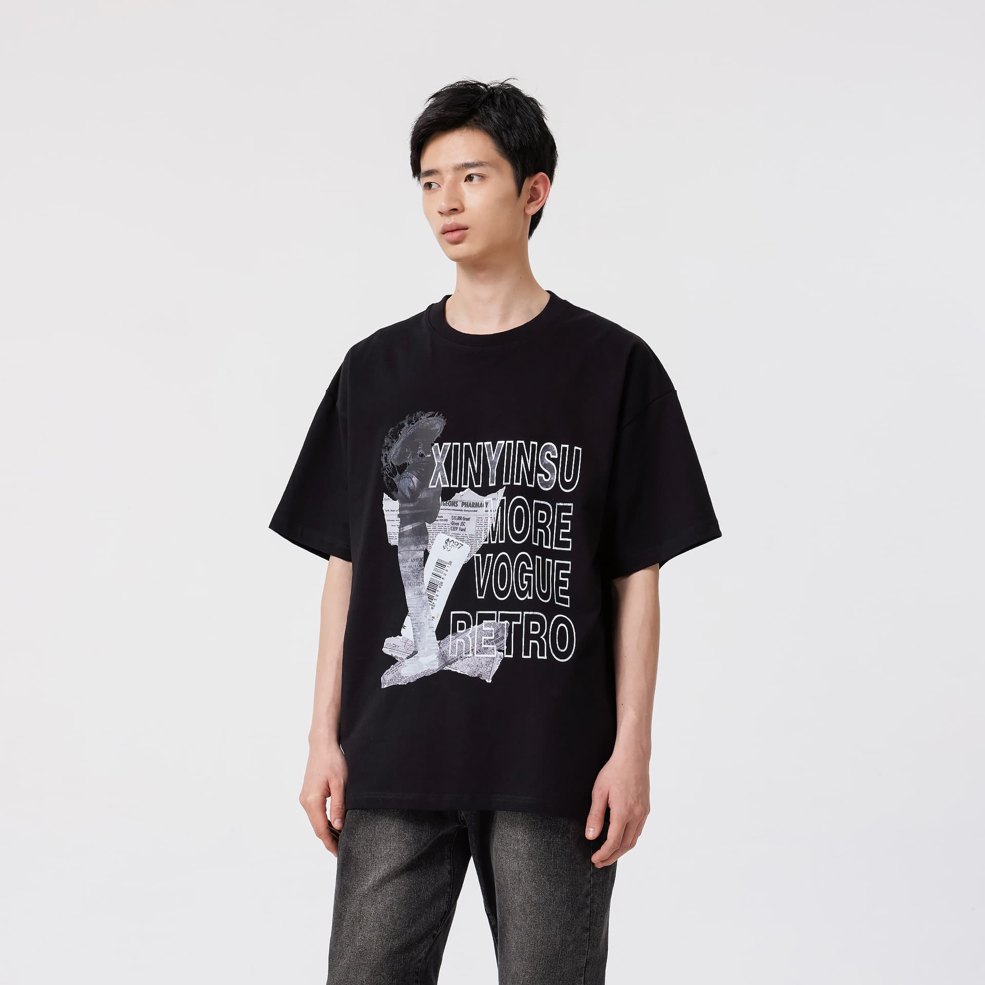 Футболка XINYINSU 25SS T-Shirt Унисекс Черный - изображение 5