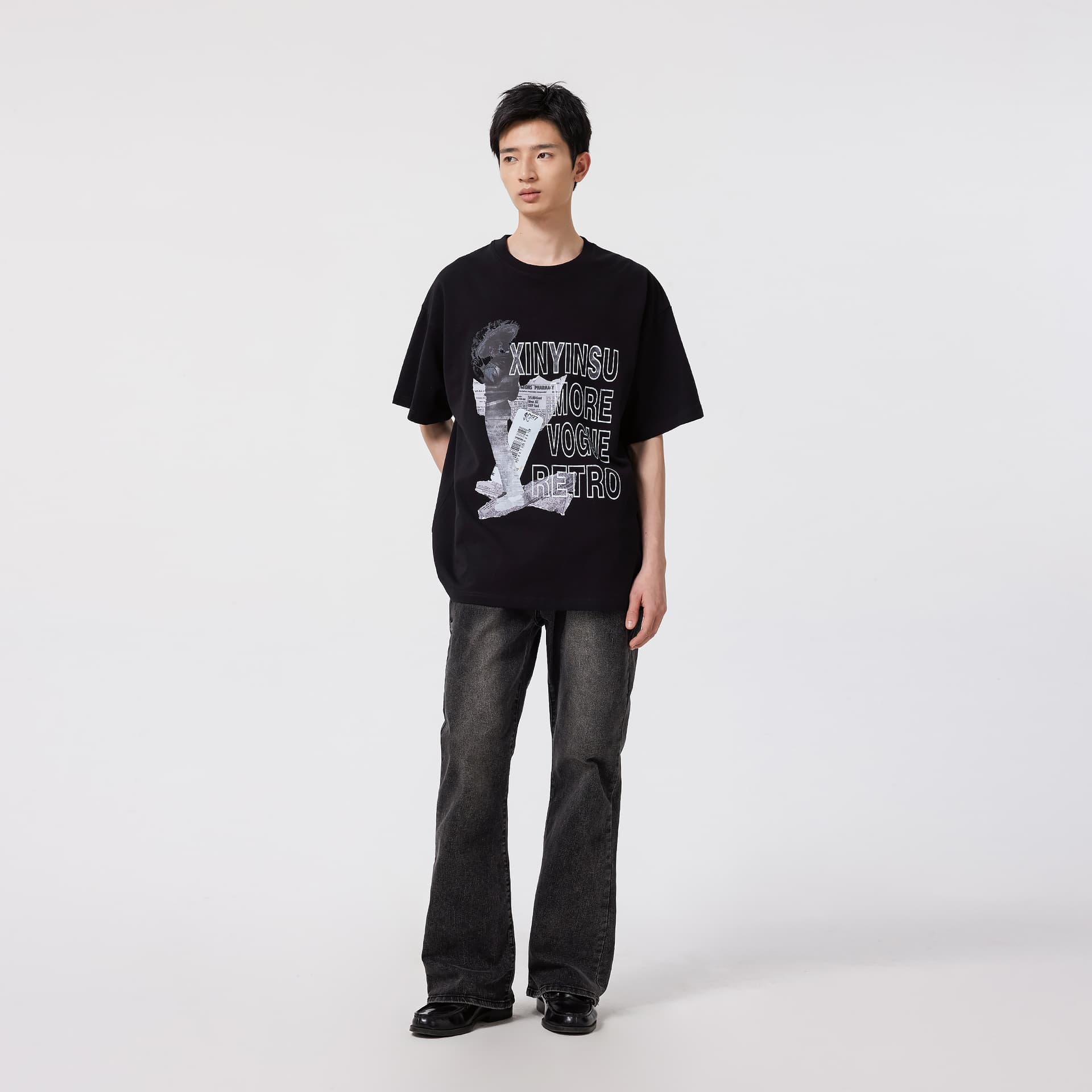 Футболка XINYINSU 25SS T-Shirt Унисекс Черный - изображение 7