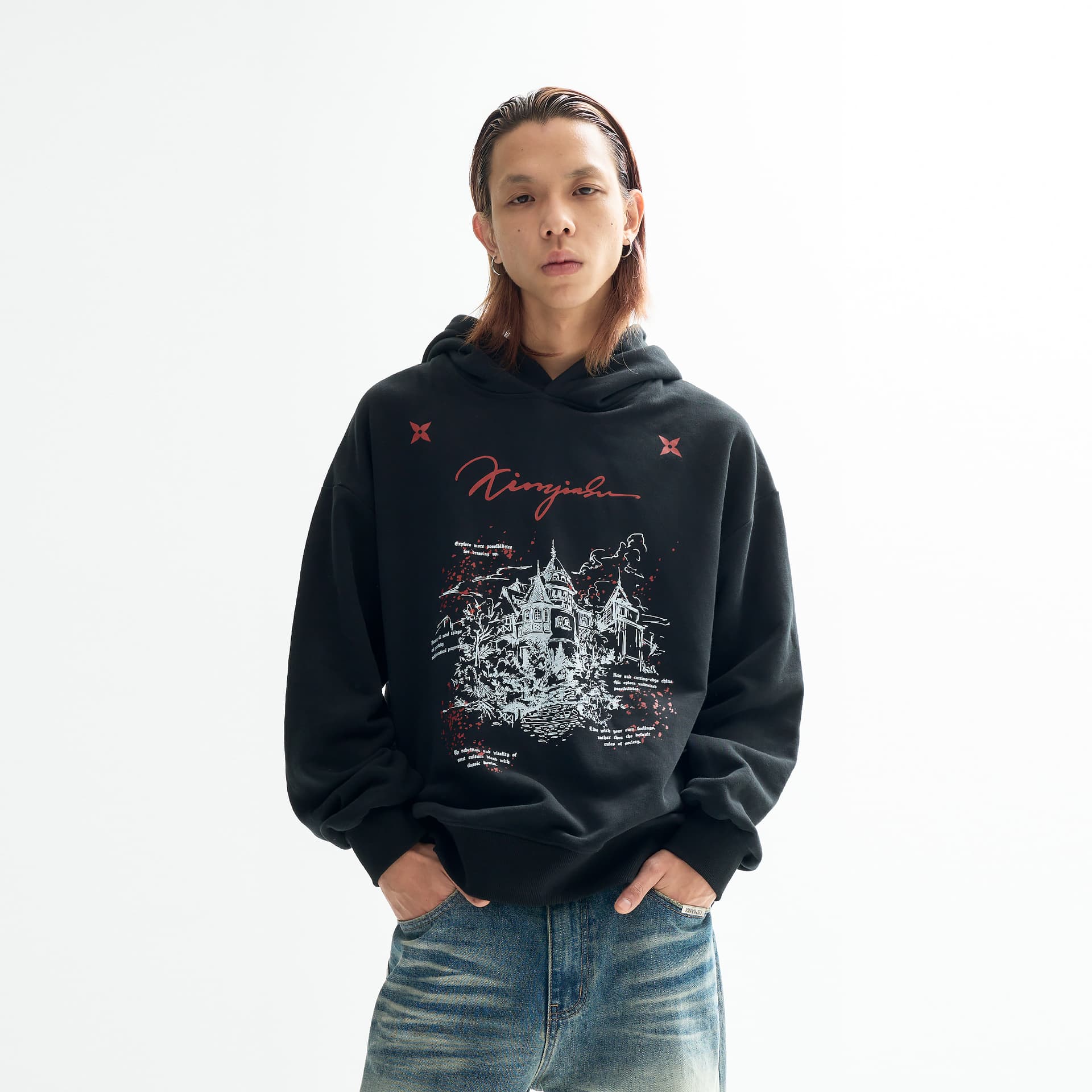 Худи XINYINSU 25FW Толстовка Унисекс - изображение 5