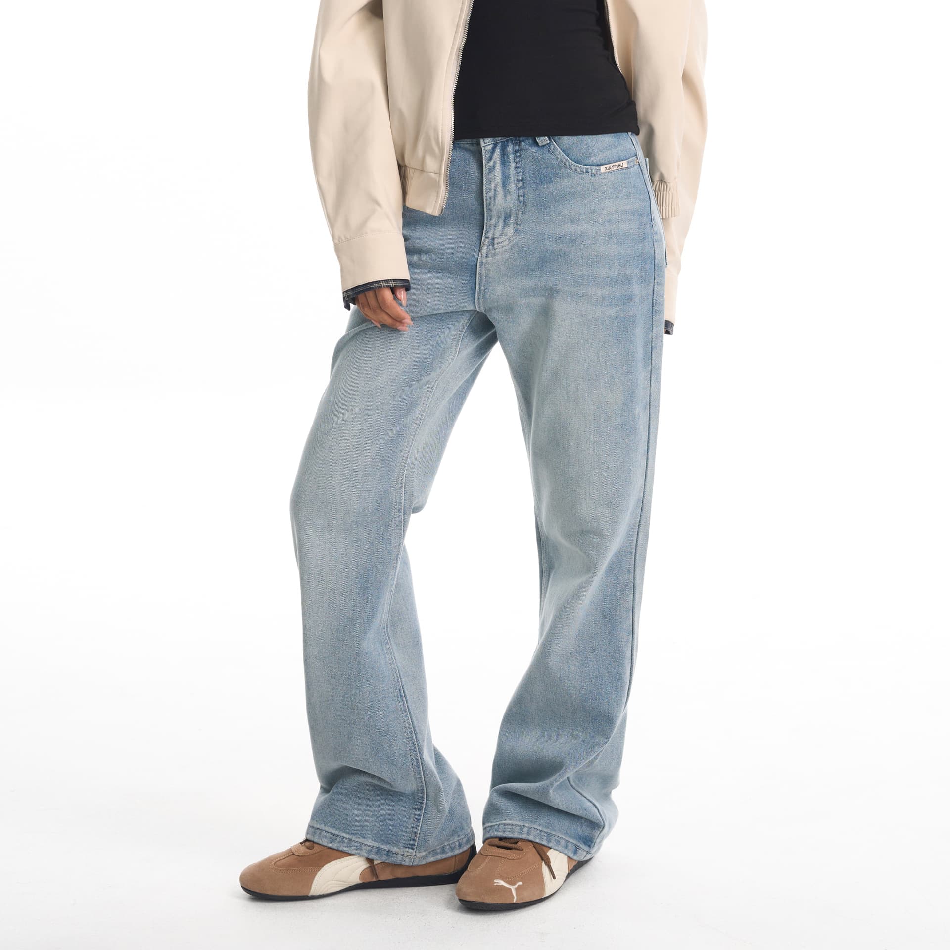 Штаны XINYINSU Blue Unisex Jeans XINYINSU Синий Унисекс Джинсы - изображение 4