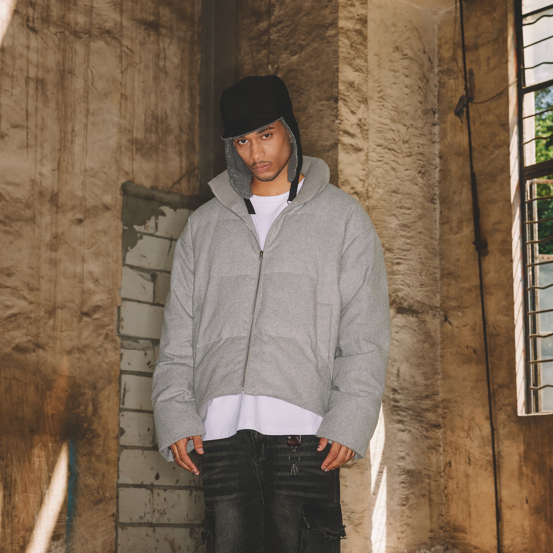 Зимняя куртка XINYINSU FW24 MIST EH Коллекция Пуховик Унисекс Светлый Серый - изображение 5