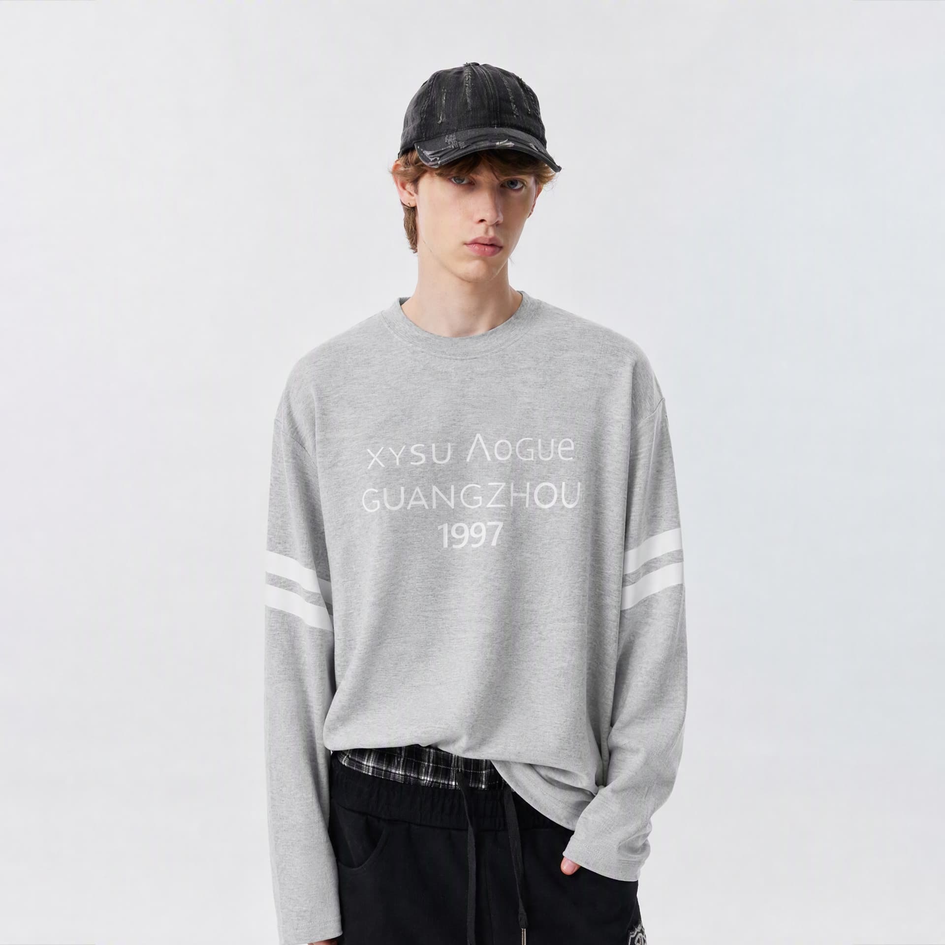 Футболка XINYINSU Светло-серые мужские футболки T - изображение 6