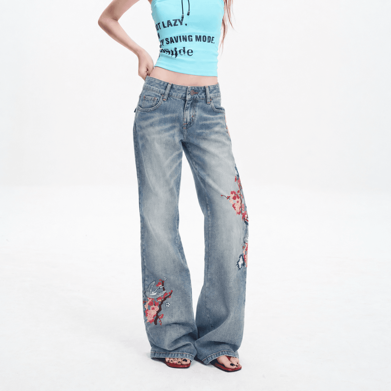 Джинсы XINYINSU Blue Women's Jeans XINYINSU Синий Женские Джинсы - изображение 5
