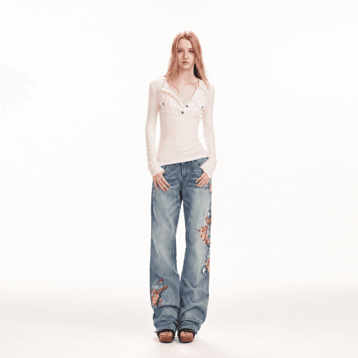 Джинсы XINYINSU Blue Women's Jeans XINYINSU Синий Женские Джинсы - изображение 4