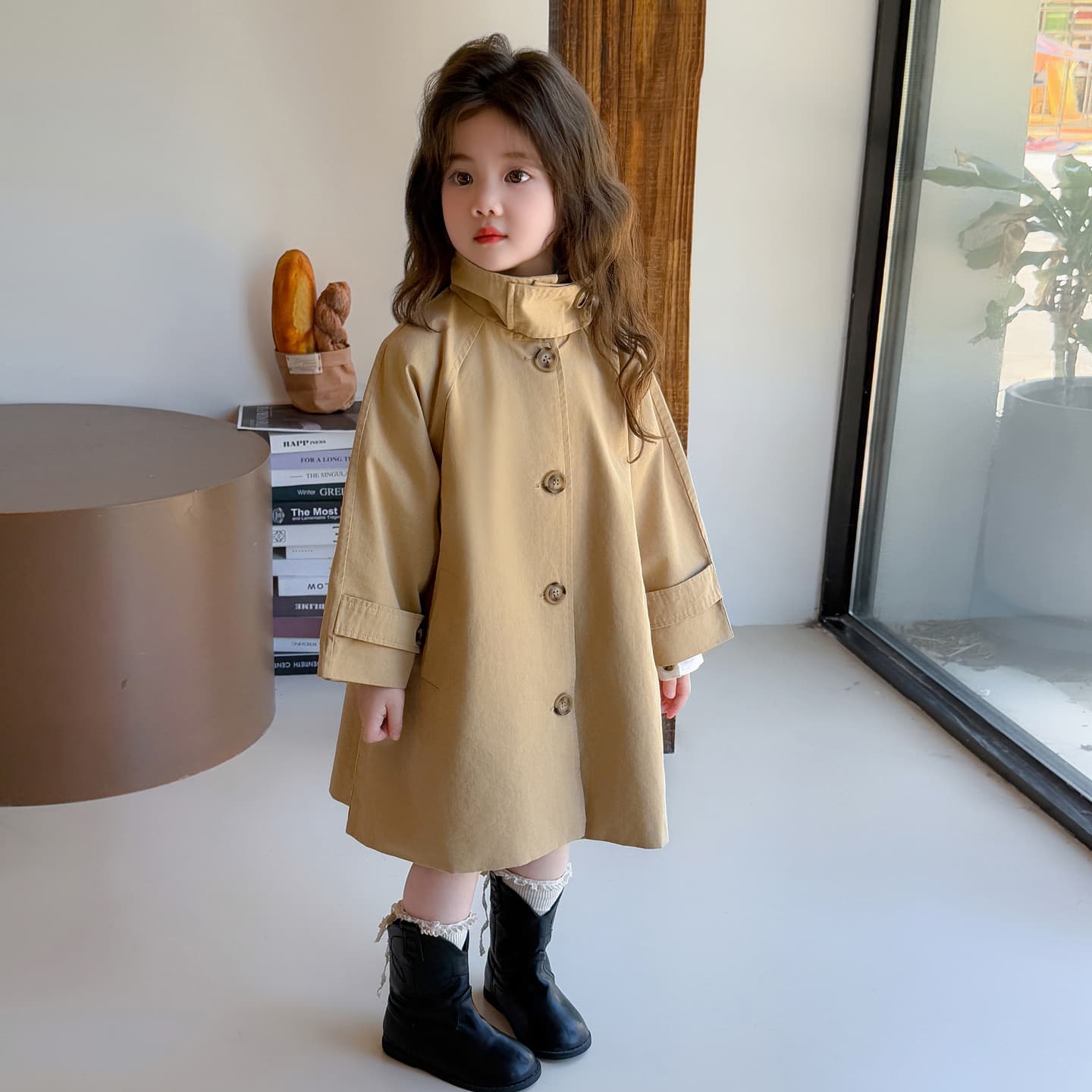 ATONGMU Хаки Тренчкот Парикмахерская накидка Стиль Kids Топы - изображение 4