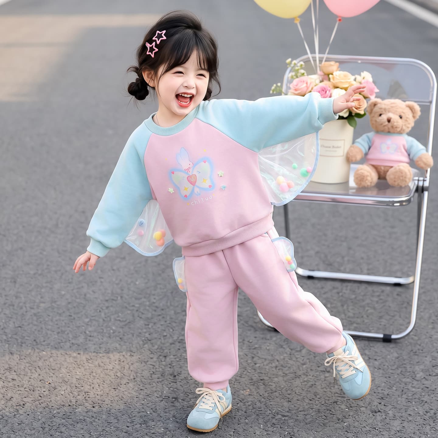 ATONGMU Фиолетовый Kids Повседневные спортивные костюмы Наборы - изображение 5