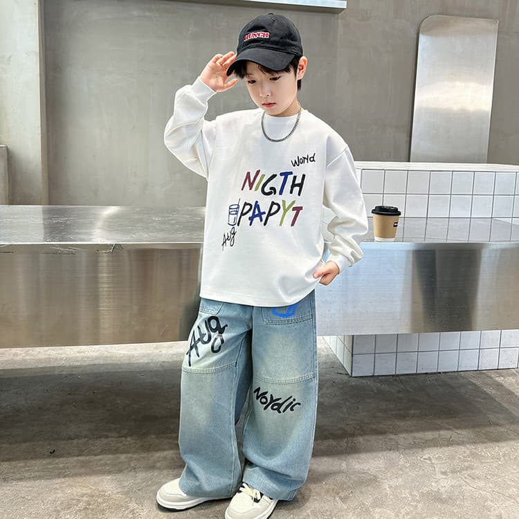 ATONGMU Белый набор Kids Повседневные спортивные костюмы Наборы - изображение 2
