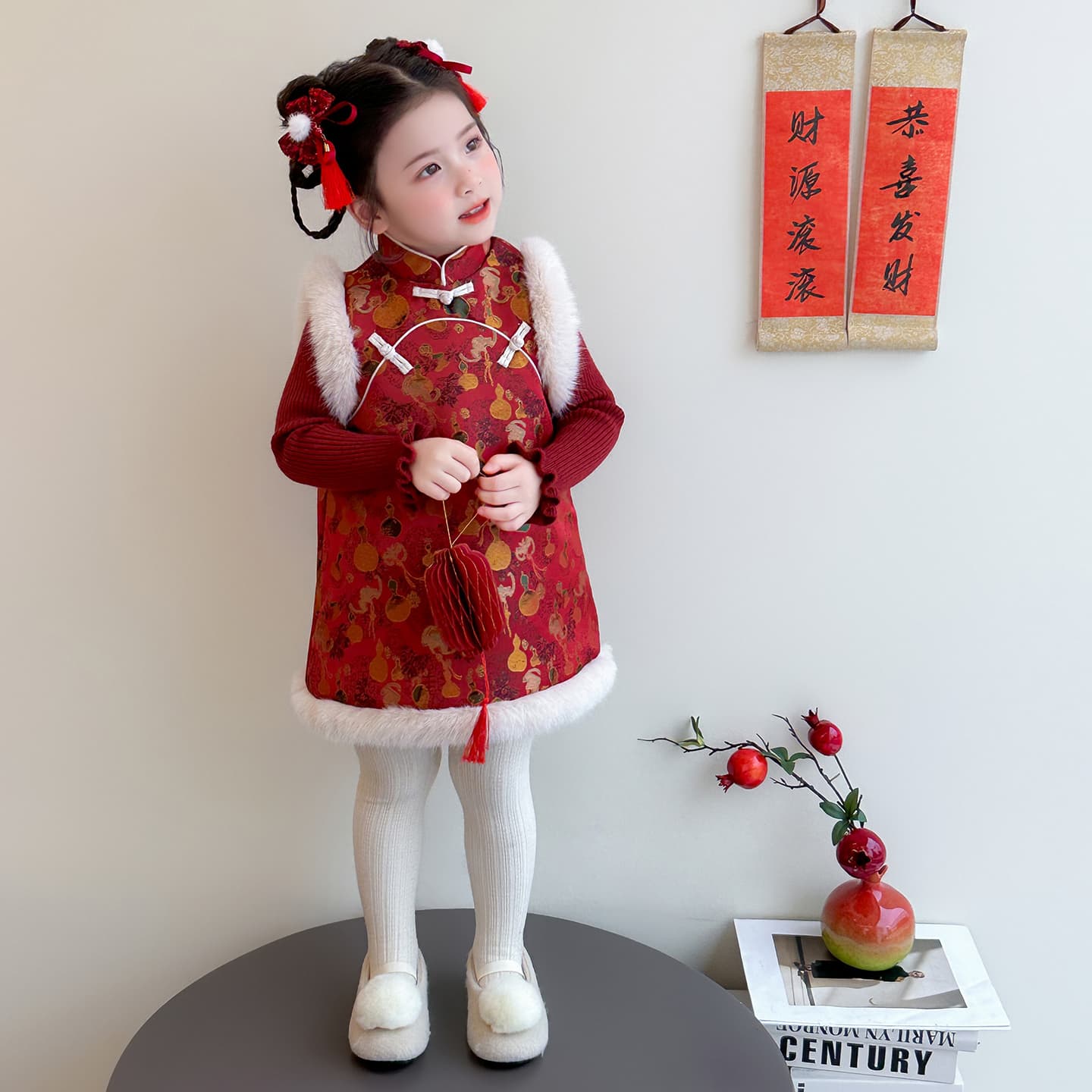 ATONGMU Красный Kids Ципао - изображение 4