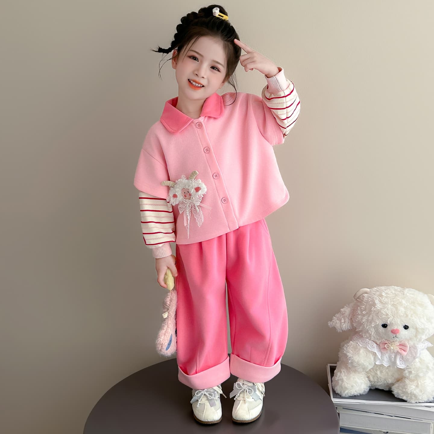 ATONGMU Розовый Kids Повседневные спортивные костюмы Наборы - изображение 3