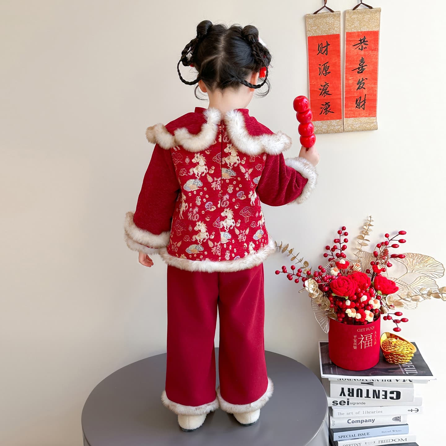 ATONGMU Красный Kids Традиционные китайские костюмы - изображение 4