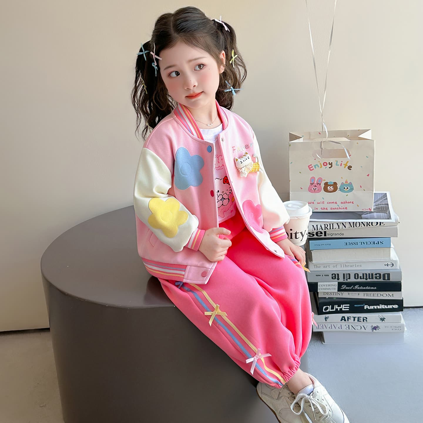 ATONGMU Розовый Kids Повседневные спортивные костюмы Наборы - изображение 5