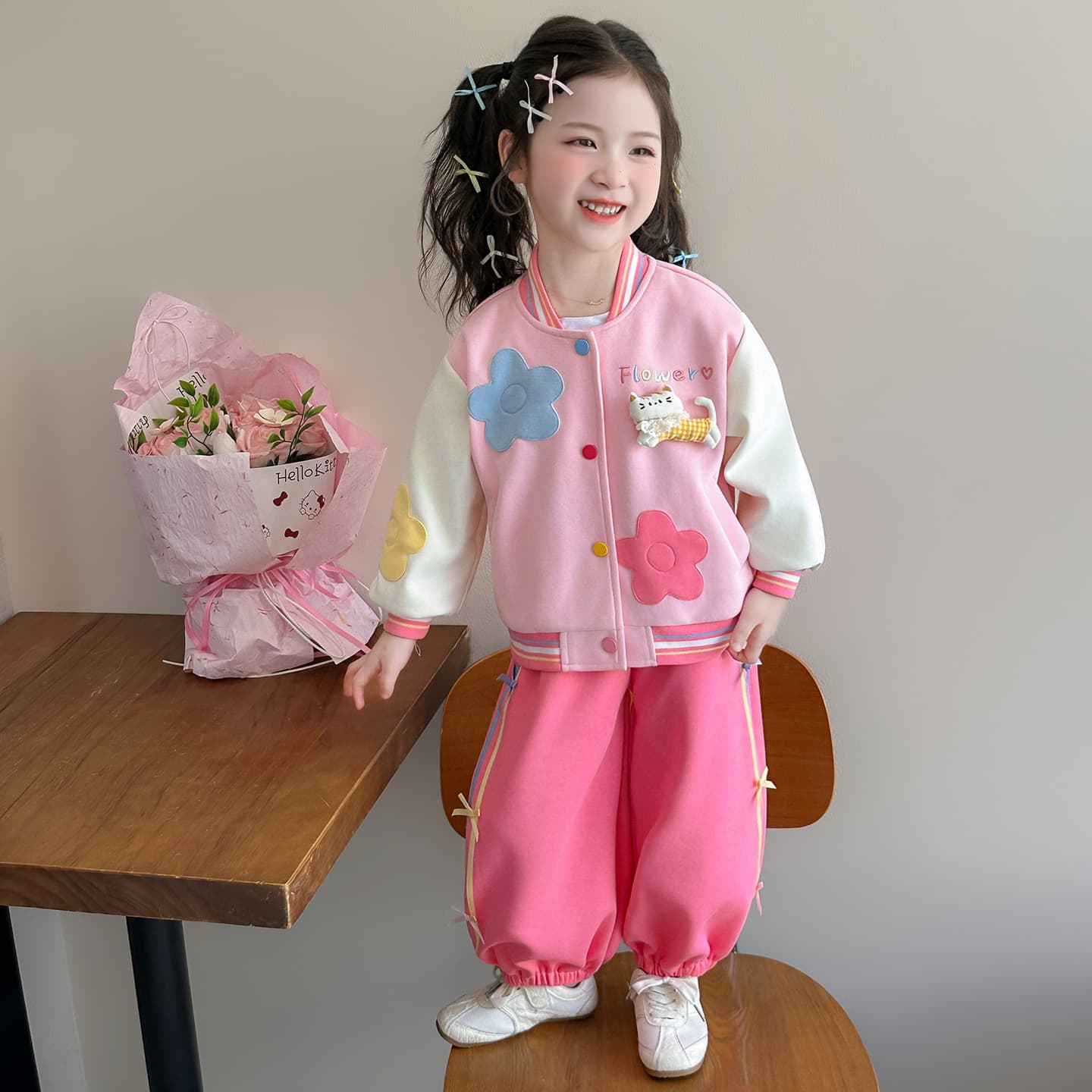 ATONGMU Розовый Kids Повседневные спортивные костюмы Наборы - изображение 3