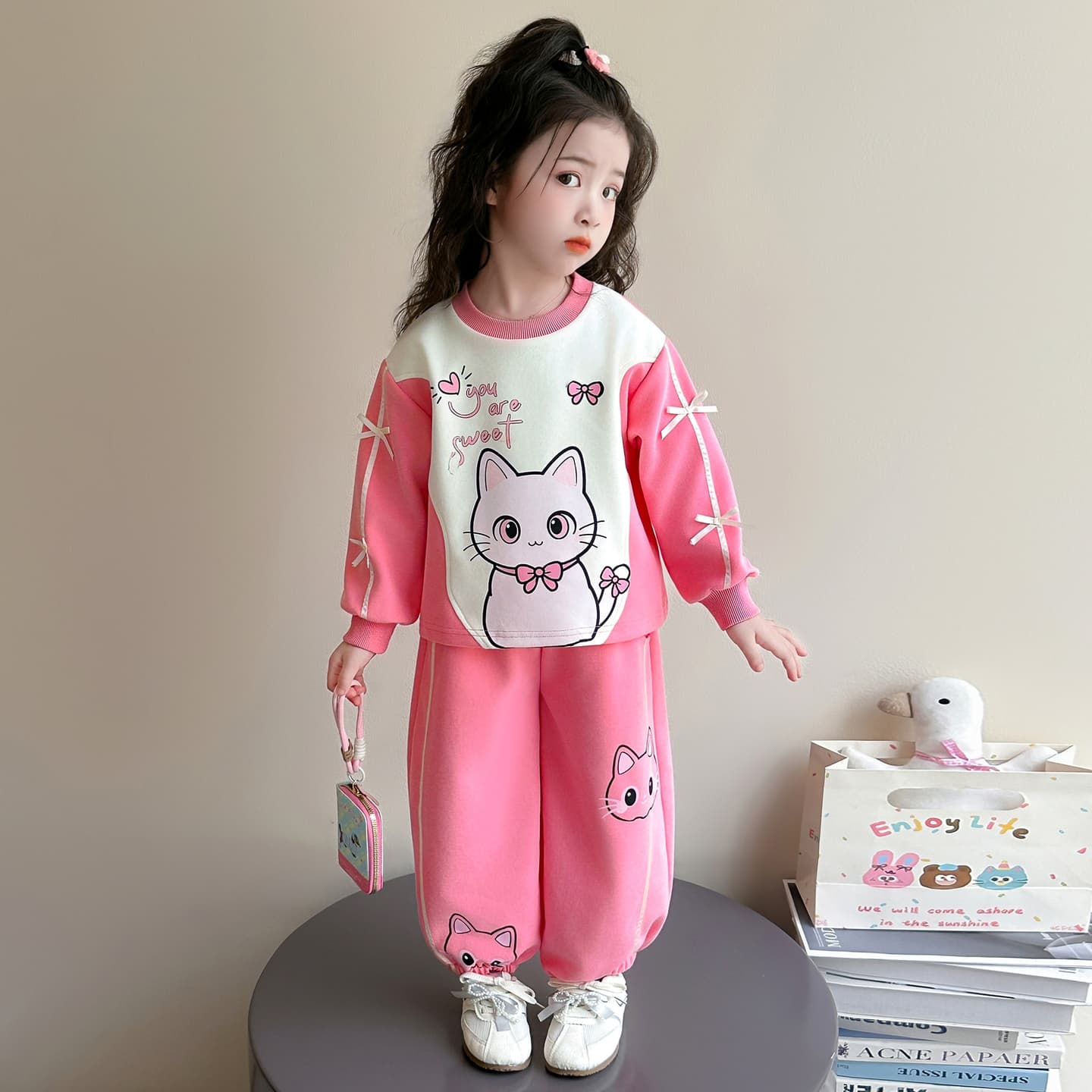 ATONGMU Розовый Kids Повседневные спортивные костюмы Наборы - изображение 2