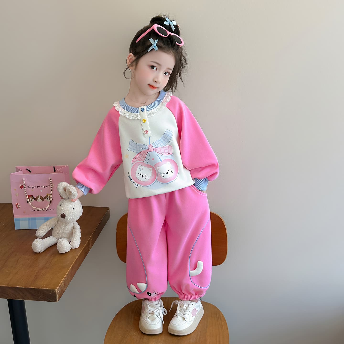 ATONGMU Розовый Kids Повседневные спортивные костюмы Наборы - изображение 4