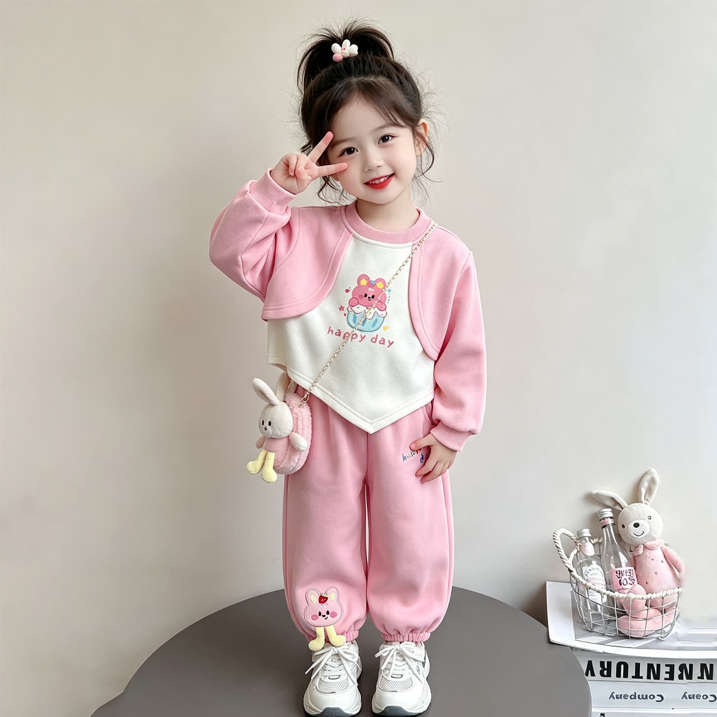 ATONGMU Розовый Kids Повседневные спортивные костюмы Наборы - изображение 4