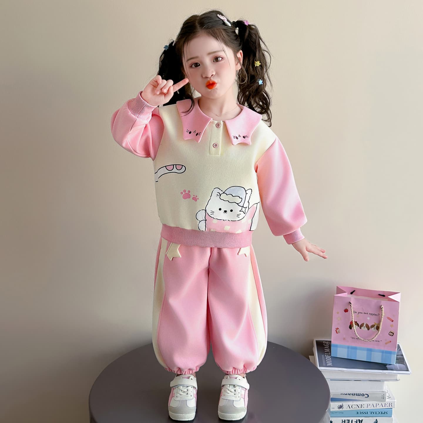 ATONGMU Розовый Kids Повседневные спортивные костюмы Наборы - изображение 2