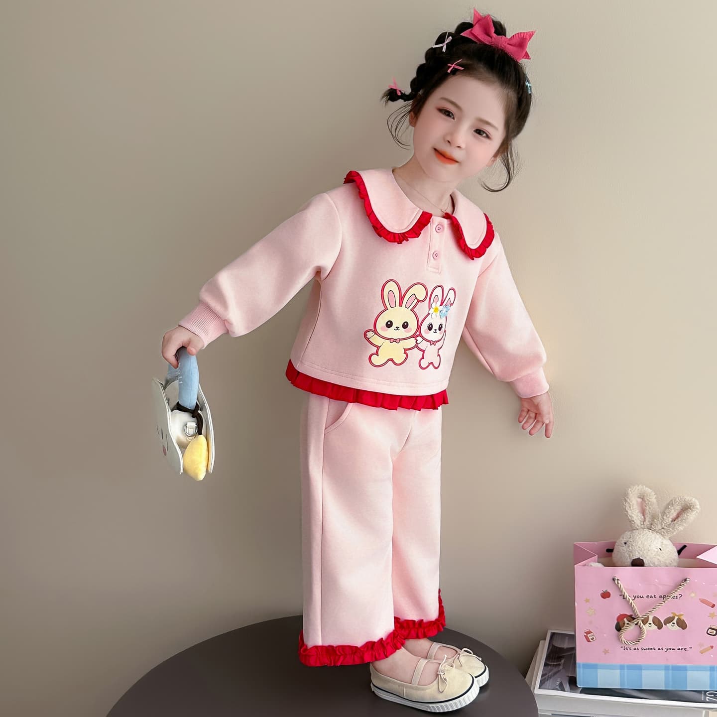 ATONGMU Розовый Kids Повседневные спортивные костюмы Наборы - изображение 3