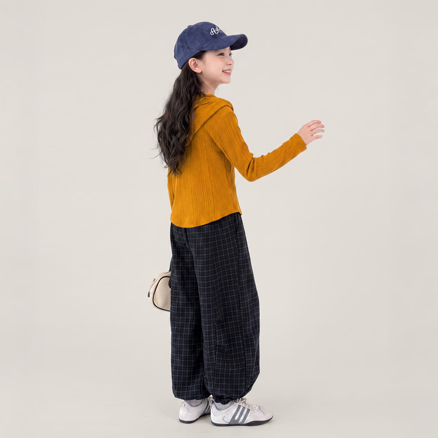 ATONGMU Топ Оранжевый + Клетчатый KNIT Штаны Kids Повседневный Спортивный Костюм Комплекты - изображение 5